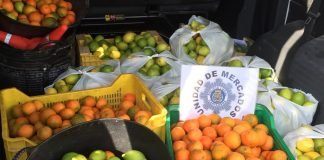 Imagen de la fruta incautada el pasado domingo en el mercadillo de Cabo de Palos