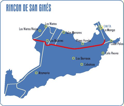 Mapa de la diputación cartagenera del Rincón de San Gines.